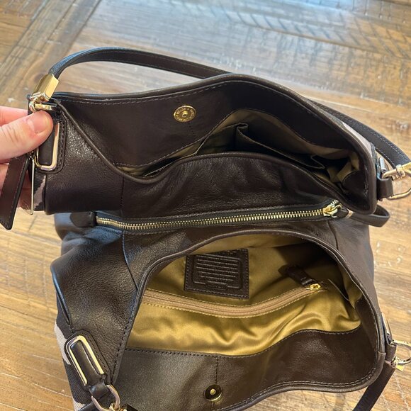 Coach Zebra Print Leather & Fabric Shoulder Bag – Brown/Beige (Excellent Conditi - Picture 5 of 10